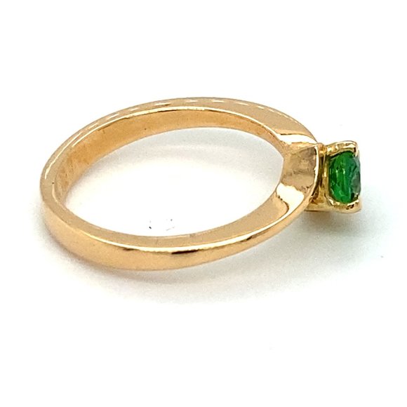 Tsavorite Garnet .86ct Solid 18K Yellow Gold Ring - Picture 3 of 7